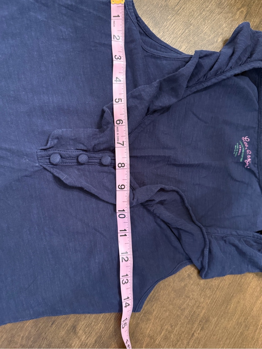 Lilly Pulitzer Navy Ruffle-Front Tank Top - Picture 5 of 6